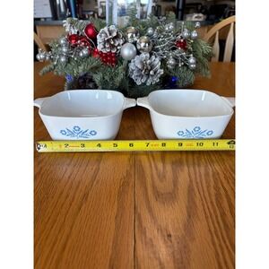 CorningWare P-43-B Blue Cornflower Petite Pans • 2¾ Cup • Lot of 2 Vintage USA